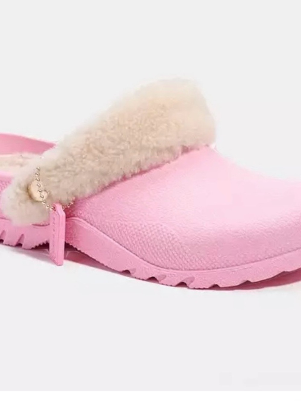 Coach Lola clogs Barbie Pink Faux-Fur Backless Clog